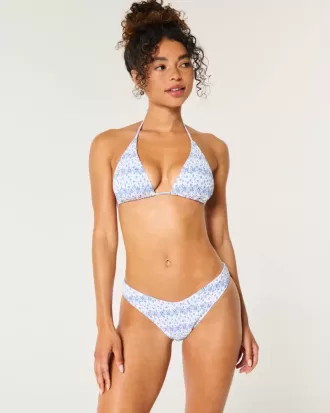 Smocked High-Leg Cheeky Bikini Bottom