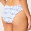 Smocked High-Leg Cheeky Bikini Bottom