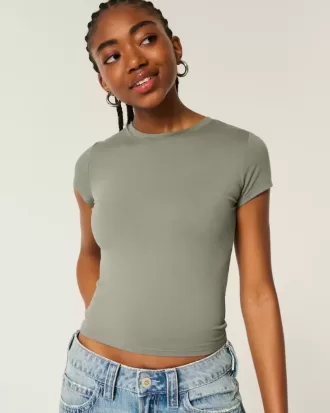 Soft Stretch Seamless Fabric Crew Baby Tee