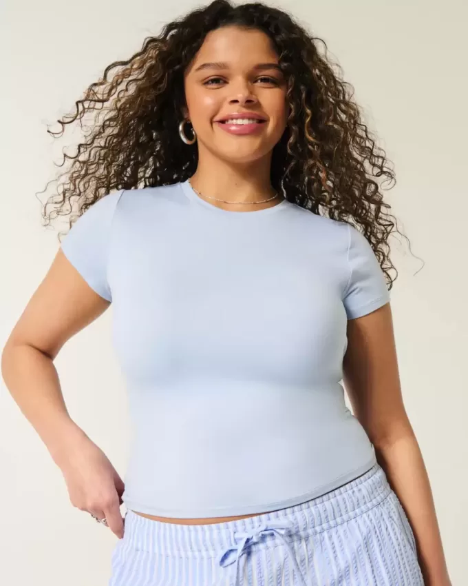 Soft Stretch Seamless Fabric Crew Baby Tee