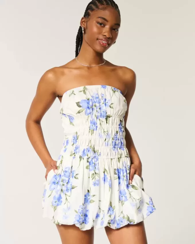 Strapless Bubble Mini Dress