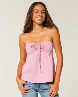 Strapless Cinched Babydoll Top
