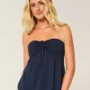 Strapless Cinched Babydoll Top