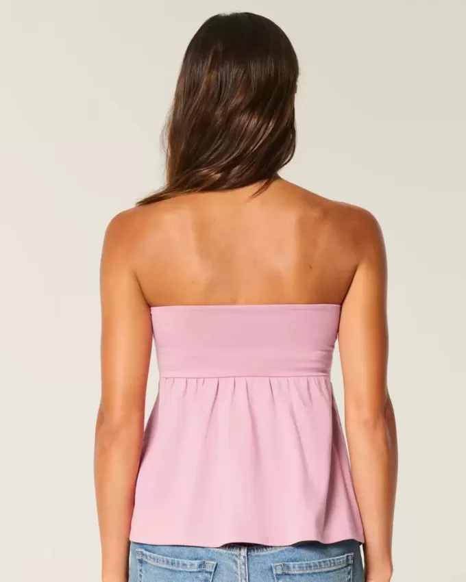 Strapless Cinched Babydoll Top