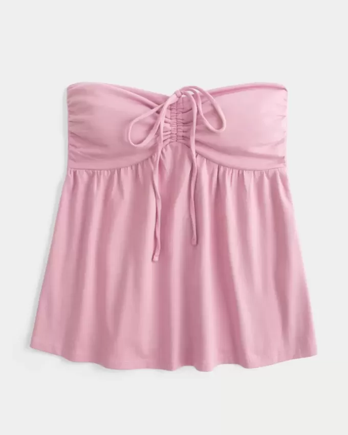 Strapless Cinched Babydoll Top
