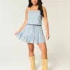 Strapless Drawstring Blouson Mini Dress