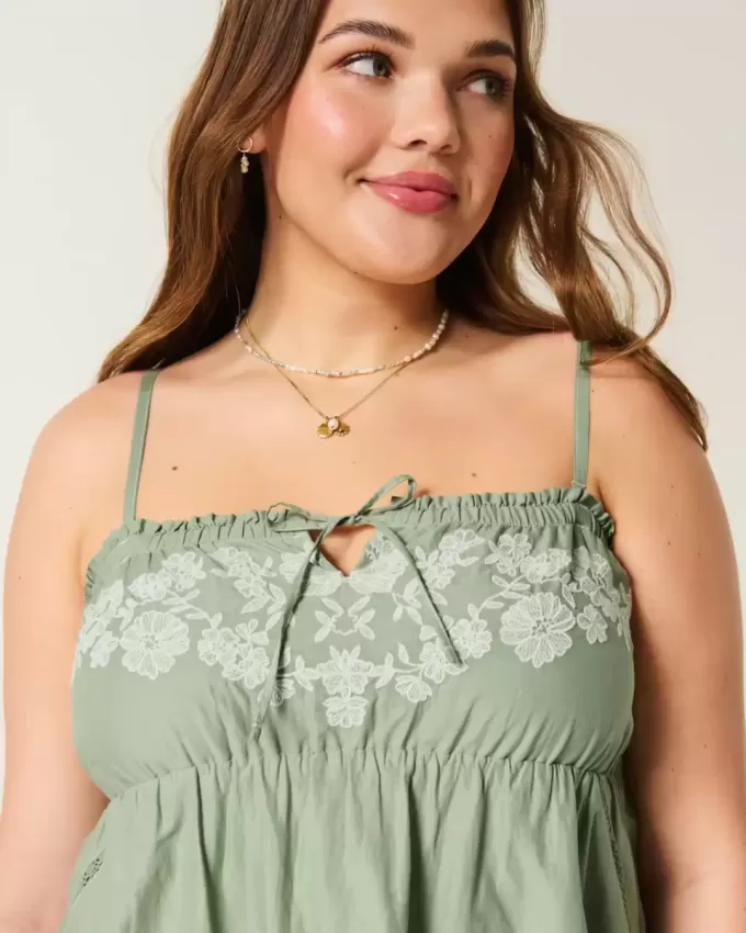 Strapless Embroidered Babydoll Dress Strapless Embroidered Babydoll Dress