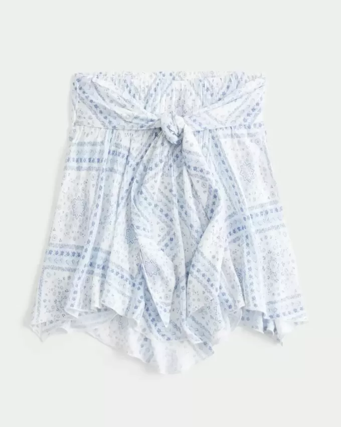 Strapless Handkerchief Hem Top