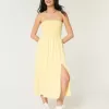 Strapless Linen-Blend Midi Dress Strapless Linen-Blend Midi Dress