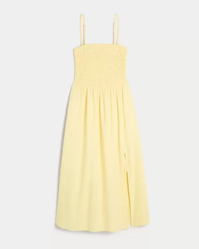 Strapless Linen-Blend Midi Dress Strapless Linen-Blend Midi Dress