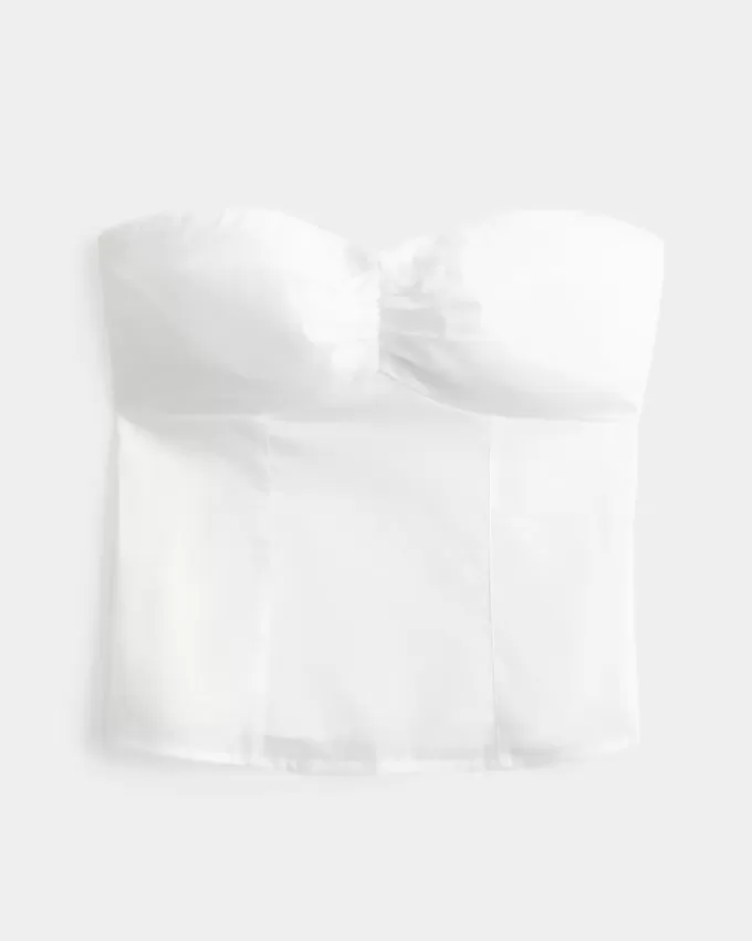 Strapless Picot Lace Trim Top Strapless Picot Lace Trim Top