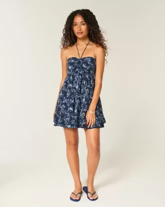 Strapless Ruffle Babydoll Mini Dress