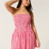 Strapless Smocked Bodice Mini Dress Strapless Smocked Bodice Mini Dress