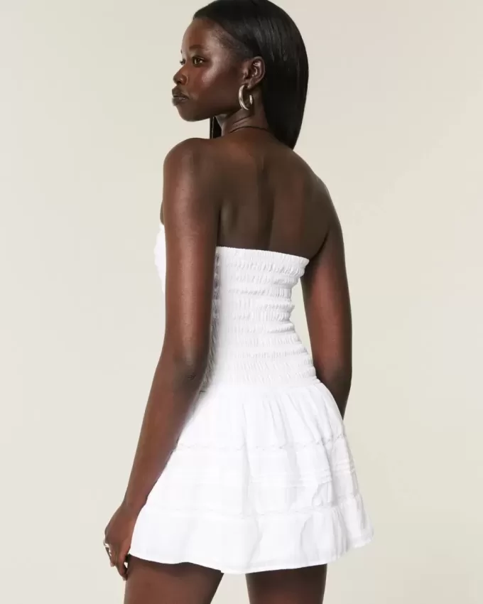 Strapless Smocked Bodice Mini Dress Strapless Smocked Bodice Mini Dress