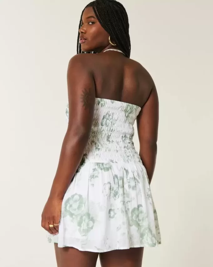 Strapless Smocked Bodice Mini Dress Strapless Smocked Bodice Mini Dress