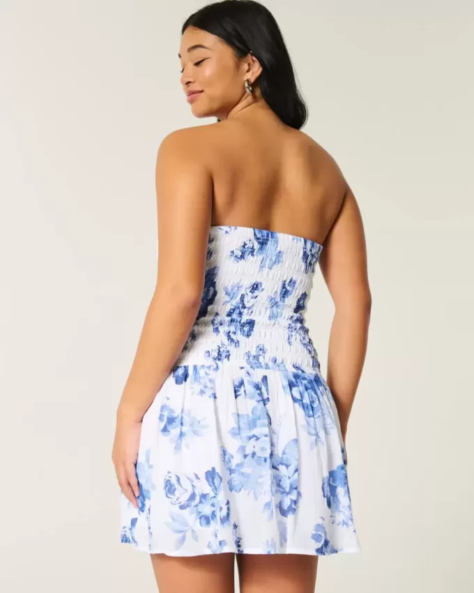 Strapless Smocked Bodice Mini Dress Strapless Smocked Bodice Mini Dress