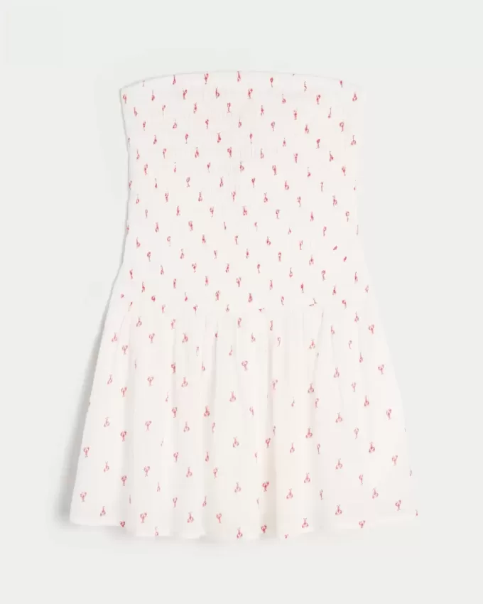 Strapless Smocked Bodice Mini Dress Strapless Smocked Bodice Mini Dress