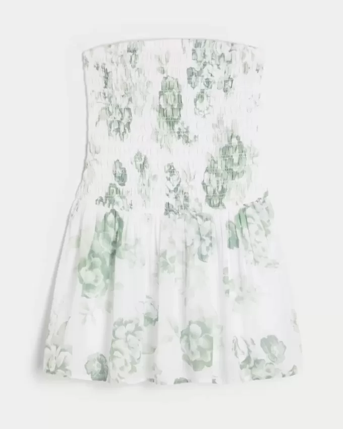 Strapless Smocked Bodice Mini Dress Strapless Smocked Bodice Mini Dress