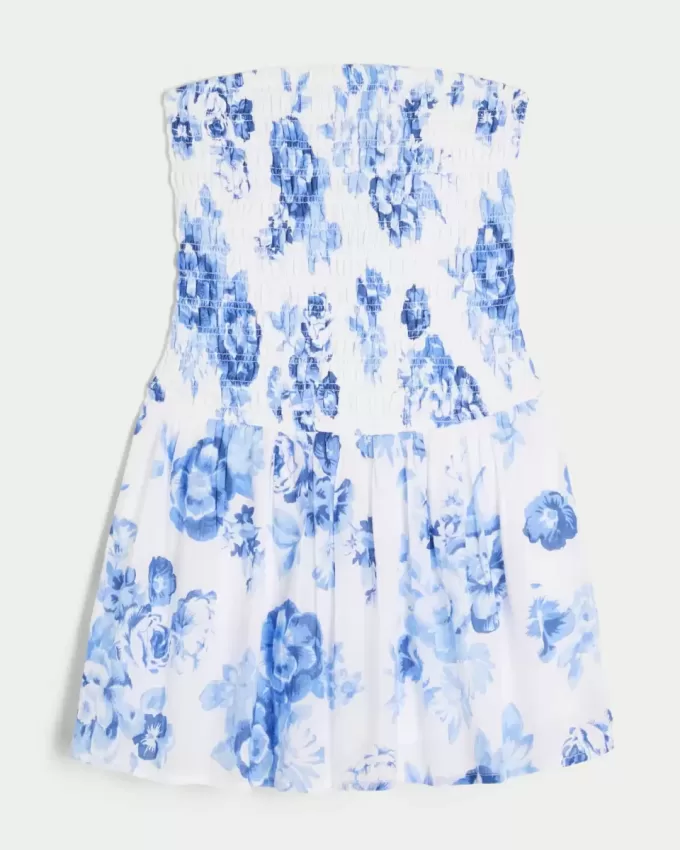 Strapless Smocked Bodice Mini Dress Strapless Smocked Bodice Mini Dress