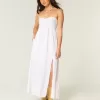 Strapless Twist Bust Maxi Dress