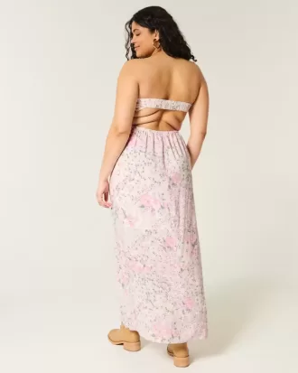 Strapless Twist Bust Maxi Dress