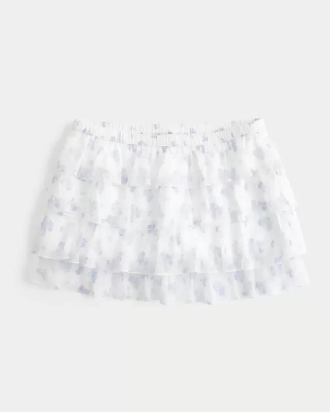 Tiered Chiffon Mini Skort