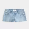 Ultra Low-Rise Ripped Medium Wash Mini Denim Shorts Ultra Low-Rise Ripped Medium Wash Mini Denim Shorts