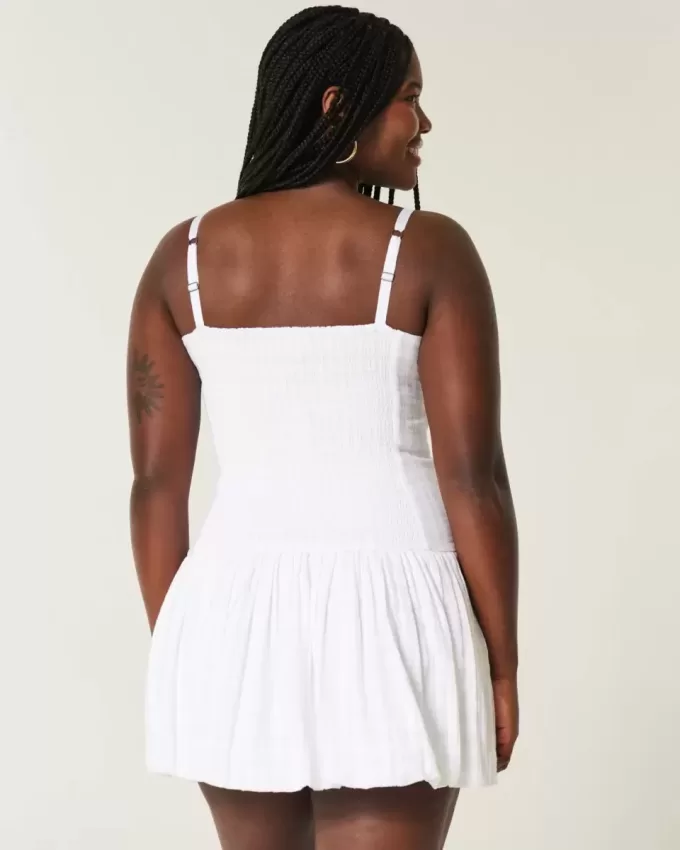 V-Neck Bubble Mini Dress