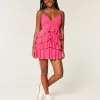 V-Neck Ruffled Tier Babydoll Mini Dress V-Neck Ruffled Tier Babydoll Mini Dress