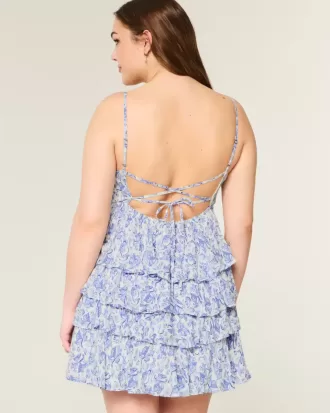 V-Neck Ruffled Tier Babydoll Mini Dress V-Neck Ruffled Tier Babydoll Mini Dress