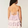 V-Neck Ruffled Tier Babydoll Mini Dress
