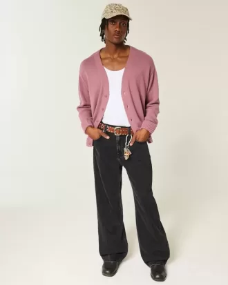 Washed Black Baggy Bootcut Jeans