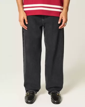 Washed Black Skater Baggy Jeans