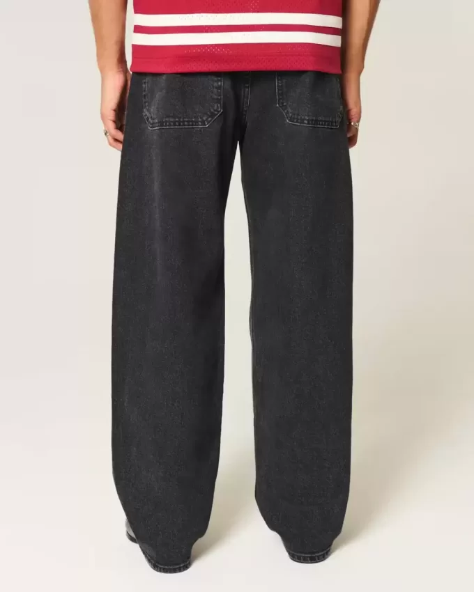 Washed Black Skater Baggy Jeans