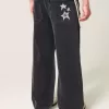 Washed Black Star Graphic Super Baggy Jeans